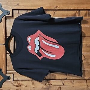 Treasure & Bond Rolling Stones Black Red White Cropped Cotton Tshirt Girls XL